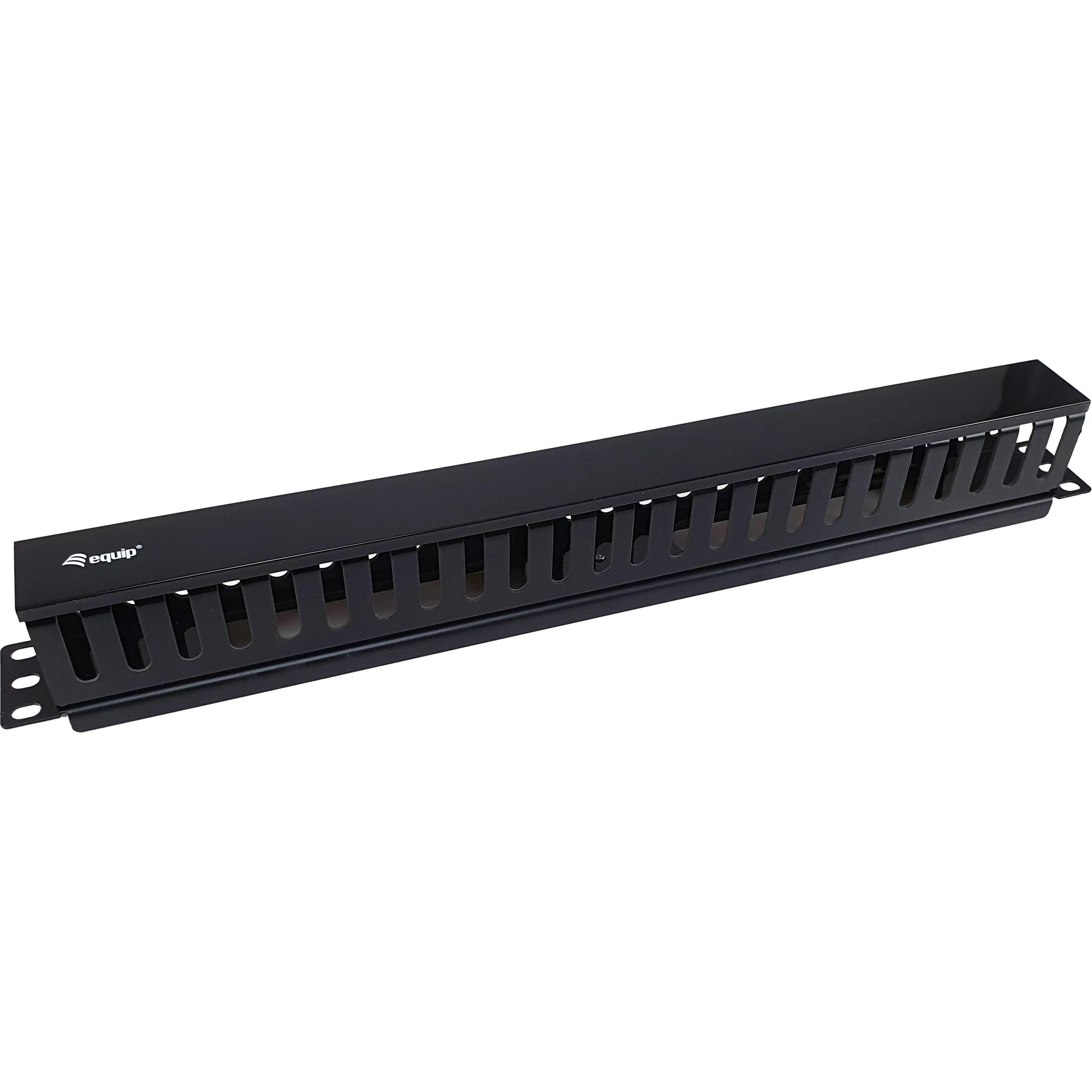 equip 19" Kabelmanagement Panel Ausstattung schwarz, Serverschrank Zubehör, Schwarz