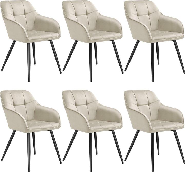 Actual product image tectake chair Marilyn, velvet look, quilted