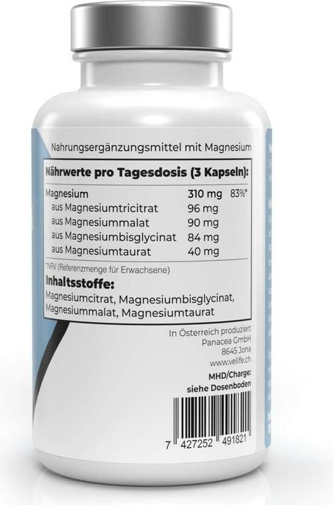 Nutritional values and ingredients VeLife Magnesium complex (1 pcs., Capsules, 143 g)