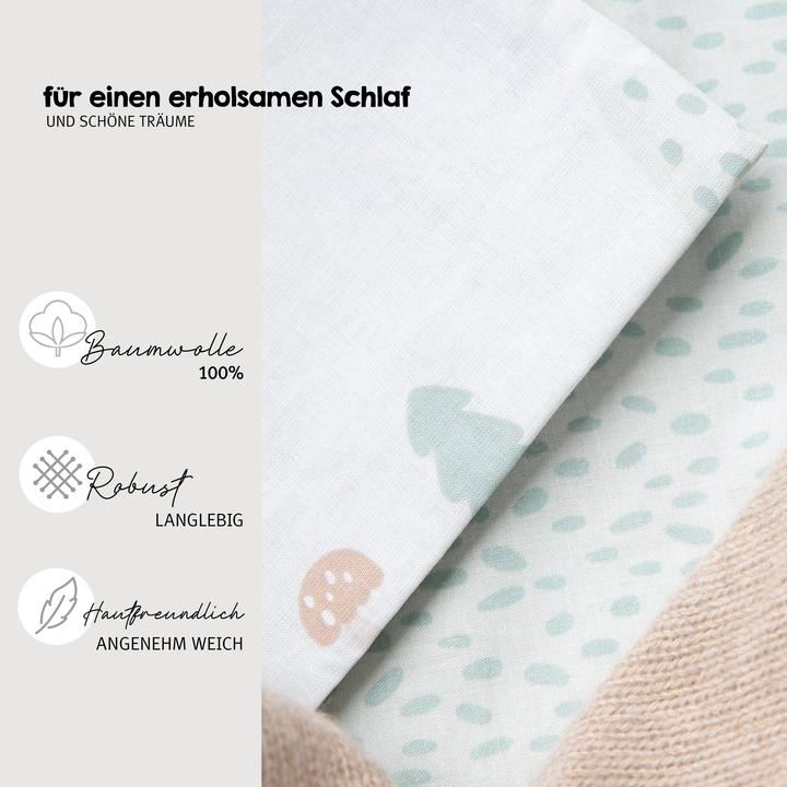 Produktbild Roba Bettwäsche 2-teilig Woodland Buddies (100 x 135 cm, 40 x 60 cm)