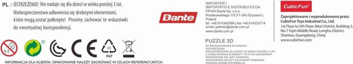 Valeurs nutritives et ingrédients Cubicfun National Geographic 3D-Puzzle Fallschirmwerfer