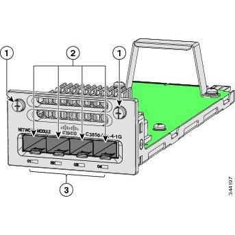 Thumbnail - Cisco C3850-NM-4-1G, 4x GbE RJ-45, Erweiterungsmodul (4 Ports), Netzwerk Switch