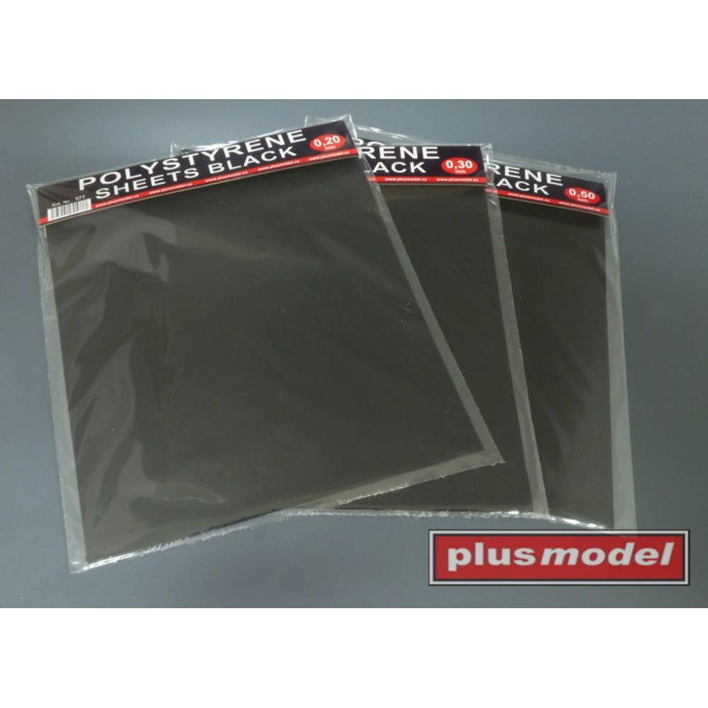 Plus Model Polystyrene sheets black 0,3 big