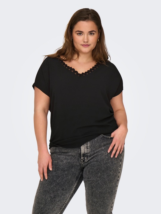 Produktbild Only Normal geschnitten V-Ausschnitt Curve Top T-shirt (M)