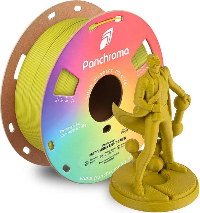 Actual product image Polymaker Panchroma™ PLA Matte Army (PLA, 1.75 mm, 1000 g, Green)
