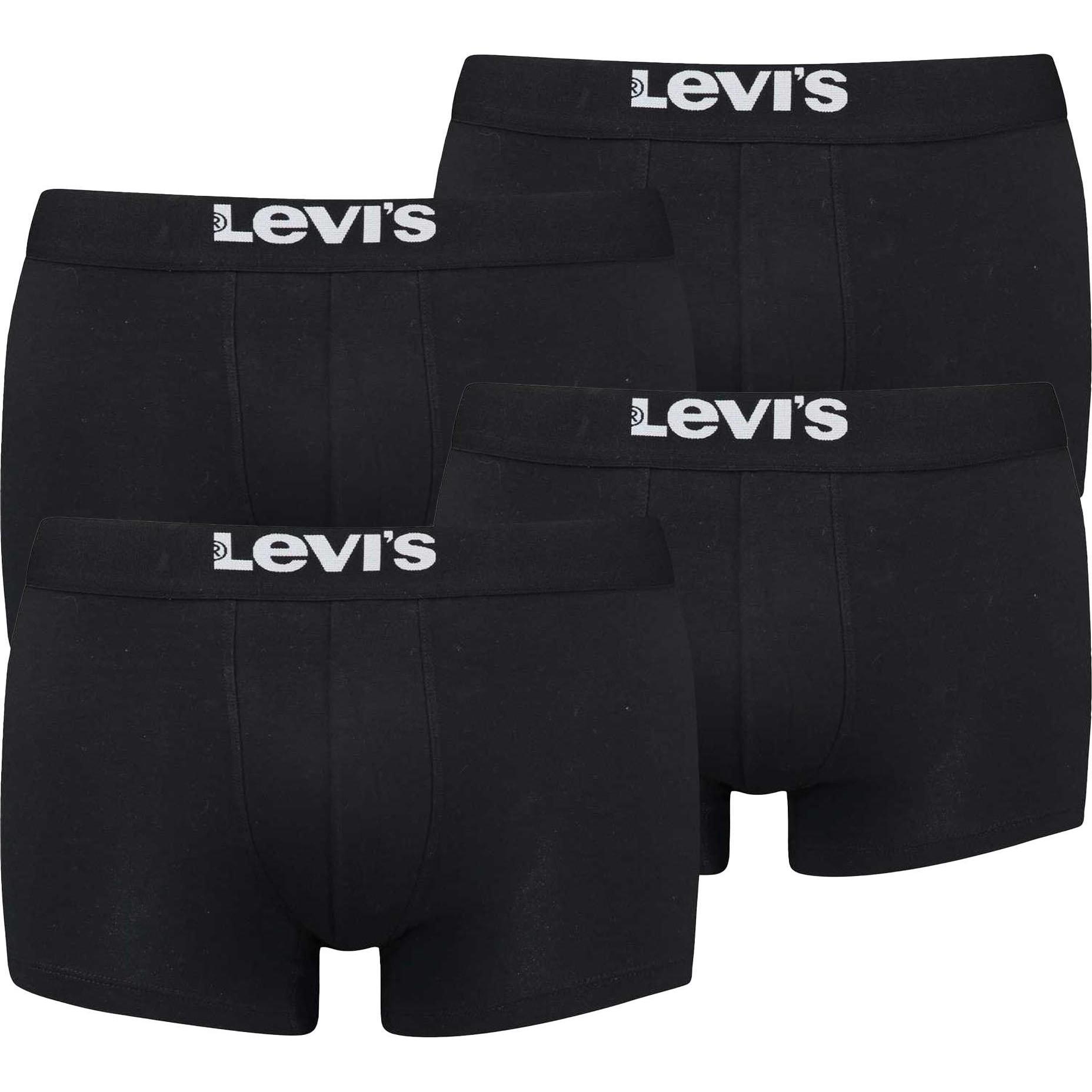 Levis, Herren, Unterhosen, Boxershort Casual Figurbetont, Schwarz, (XL, 4er Pack)