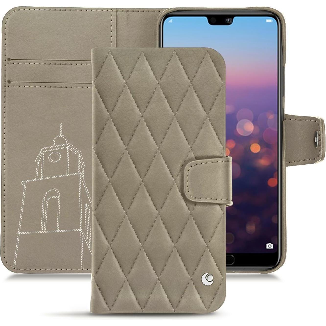 Noreve Lederschutzhülle Wallet (Huawei P20), Smartphone Hülle, Beige