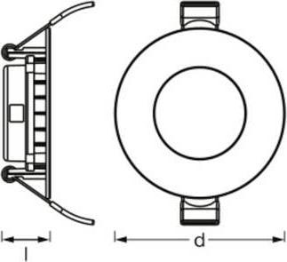 Actual product image Osram 4099854444708 Downlight Slim 85mm 4.5W 3000K LED ceiling light 4.50 W (240 lm)
