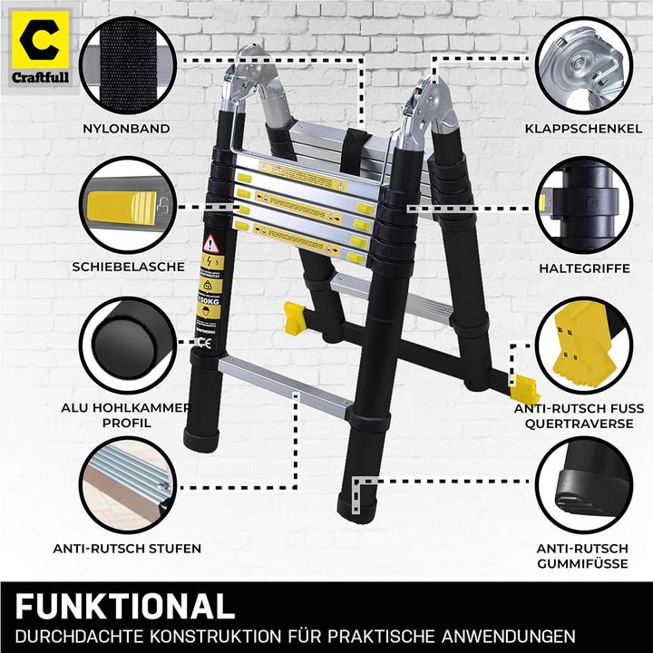 Produktbild Craftfull Teleskopleiter (Teleskopleiter, 560 cm)