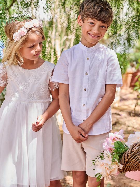 Produktbild Vertbaudet Jungen Hemd mit Stehkragen, Leinenmix (128)