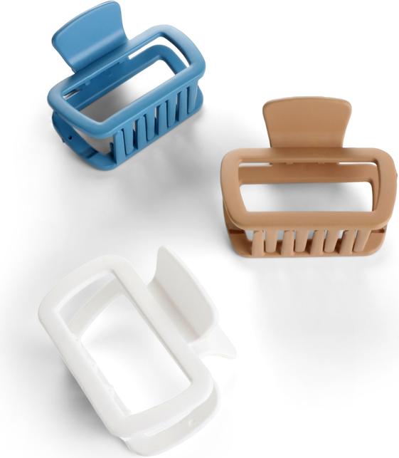 Image du produit Trisa Pinces à cheveux carrées Fashion Blanc, bleu et beige (3 pcs)