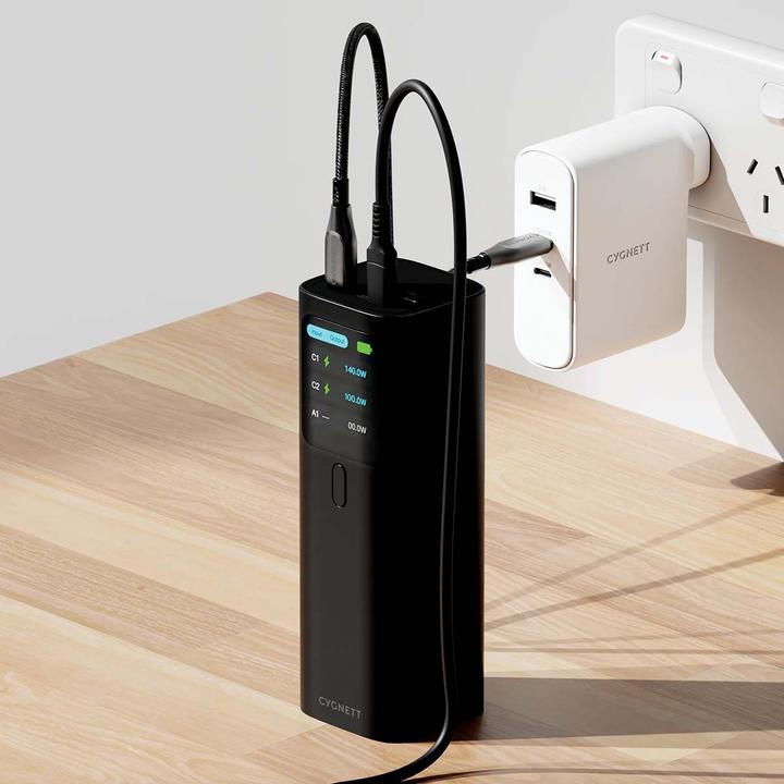 Actual product image Cygnett HighPWR 27K Laptop Powerbank Black (with Case) (27000 mAh, 148 W, 74 Wh)