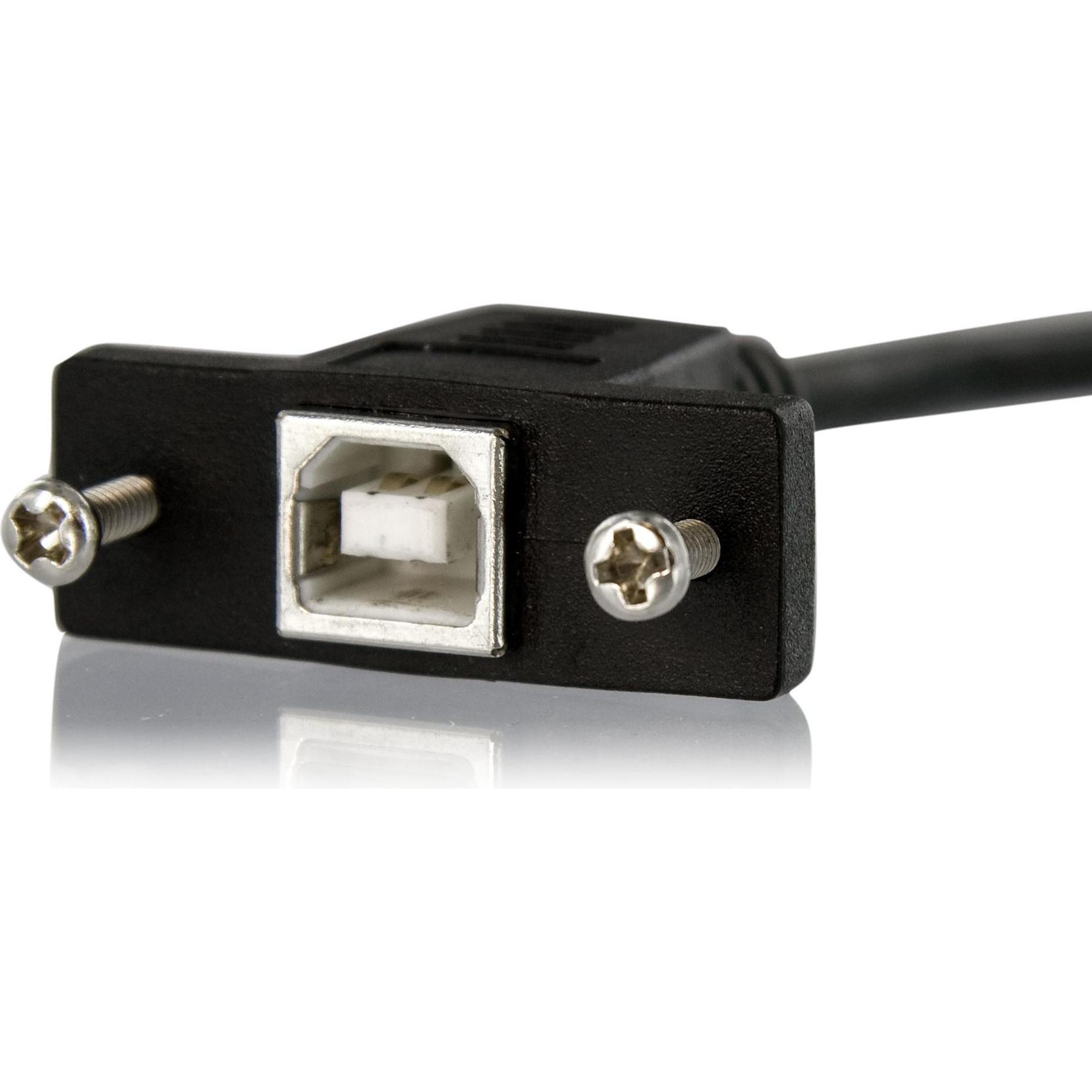 Thumbnail - StarTech 30 cm USB B auf B Kabel zur Slotbelch Montage – Buchse/Stecker (0.30 m, USB 2.0), USB Kabel