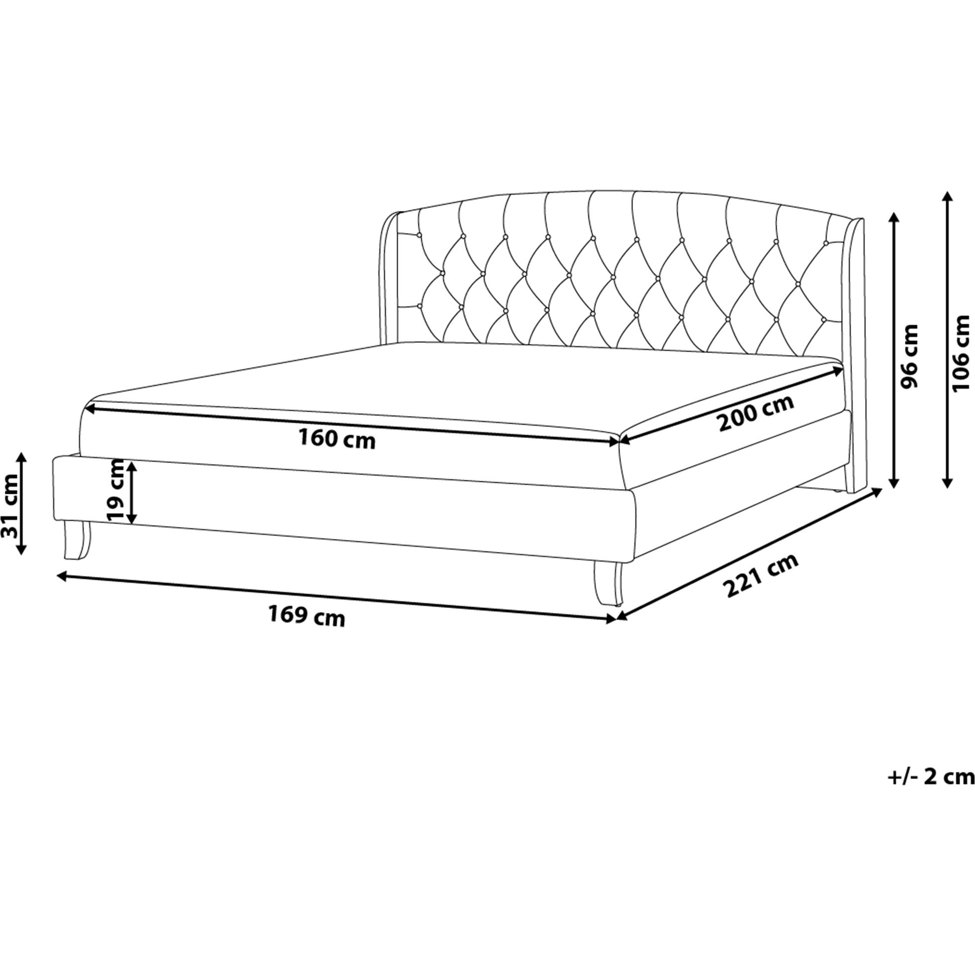 Thumbnail - Beliani, Bett, Bordeaux (160 x 200 cm)