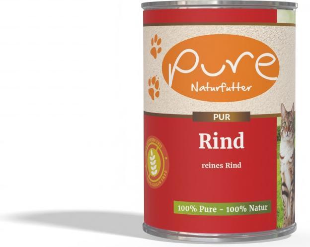 Pure Naturfutter Katzenmenü PUR-Fleischdose Rind (Adult, 1 Stk., 400 g)