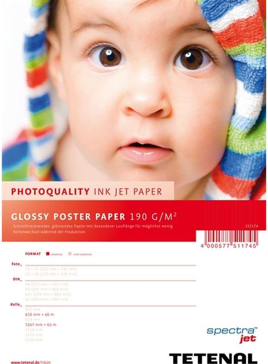 Tetenal 190 gram glossy poster paper 106,7cm x 60m (190 g/m², 6000 cm)