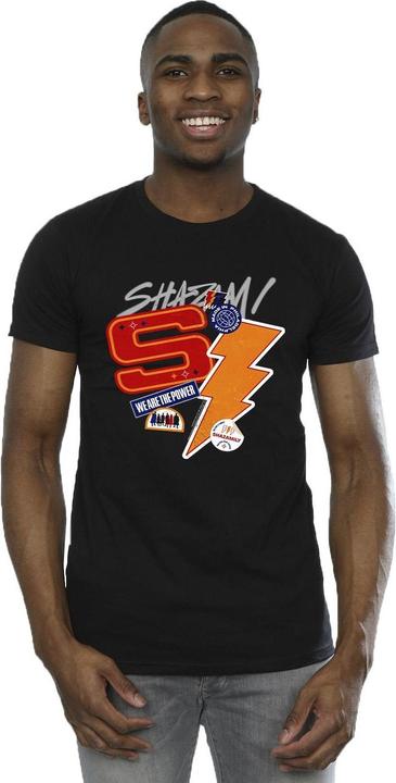 Actual product image Mens Shazam Fury Of The Gods Sticker Spam T-Shirt (5XL)