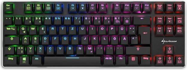 Actual product image Sharkoon purewriter tkl rgb gaming keyboard (US, Cable)