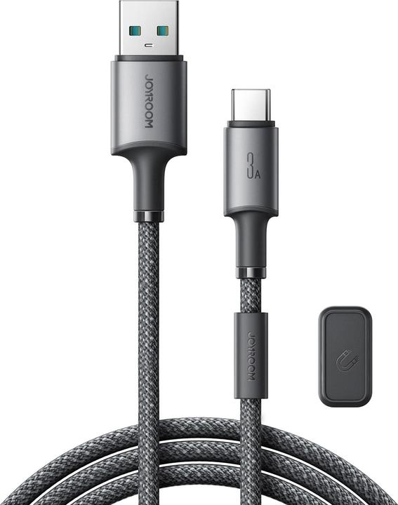 Produktbild Joyroom USB-A to USB-C 480Mbps Cable with magnetic holder 3A, 1.2m - Gray (1.20 m)
