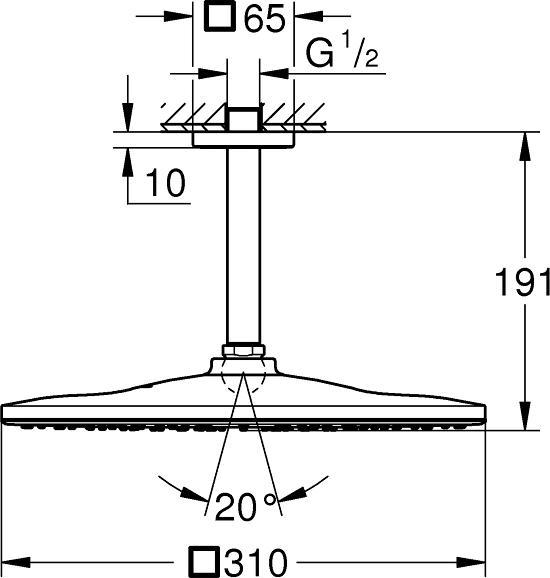 Actual product image Grohe rainshower mono cube - hoofddouche, 31x31 cm, warm sunset (1 Beam type, 7.50 l/min)