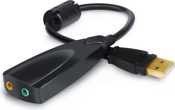 Produktbild Aplic USB Soundkarte extern, Virtual 7.1 Surround, Windows 10 & Mac OS X kompatibel (USB 2.0)
