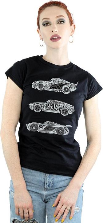 Immagine prodotto Disney Cars Text Racers Maglietta Donna (L)