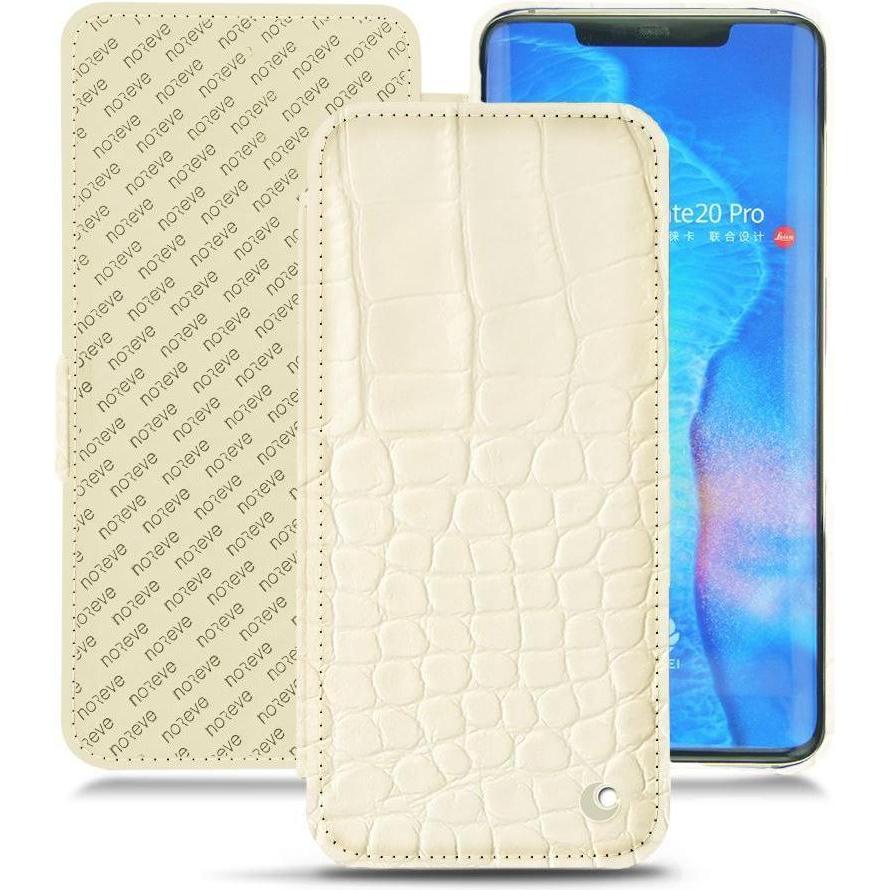 Thumbnail - Noreve Lederschutzhülle horizontal (Huawei Mate 20 Pro), Smartphone Hülle, Weiss