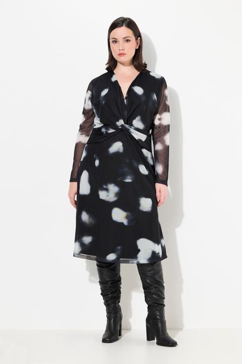 Image du produit Ulla Popken Robe en mesh à col en V et manches longues, avec fond de robe (62)