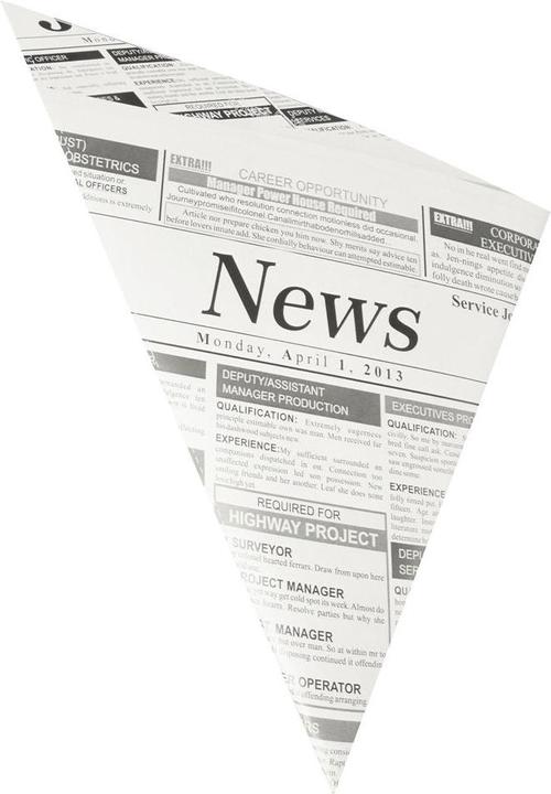 Produktbild Papstar Spitztüte "Newsprint", 325 x 230 x 230 mm aus Pergament-Ersatz, 40 g/qm, Füllinhalt: 250 g (1000 x)