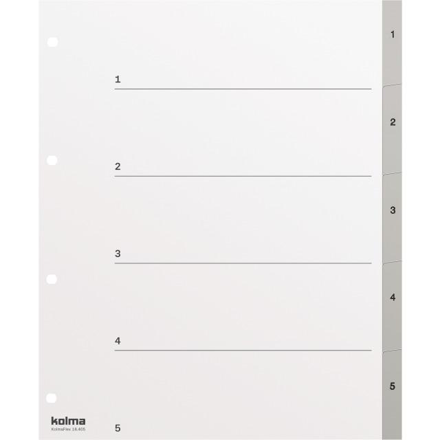 Valeurs nutritives et ingrédients Kolma Intercalaire A4 XL strong 1-5 5 pièces gris