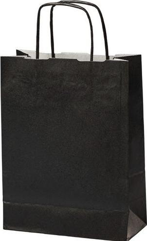 Actual product image Mailmedia Paper carrier bag with drawstring, 3.5 litres, black Dimensions: (W)180 x (D)80 x (H)240 mm, made