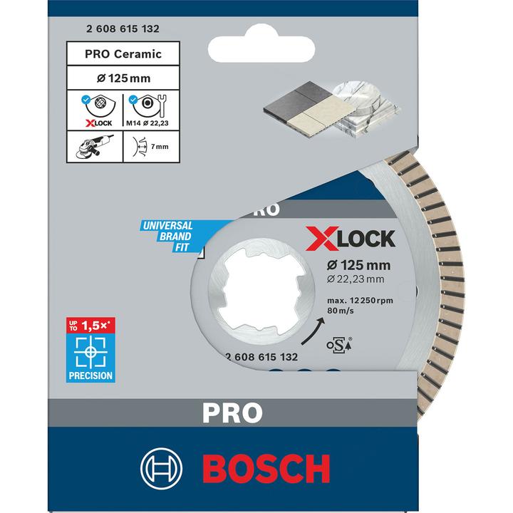 Produktbild Bosch Professional Zubehör PRO Ceramic X-Lock Diamanttrennscheibe, 125 x 22,23 mm, 22,23 mm
