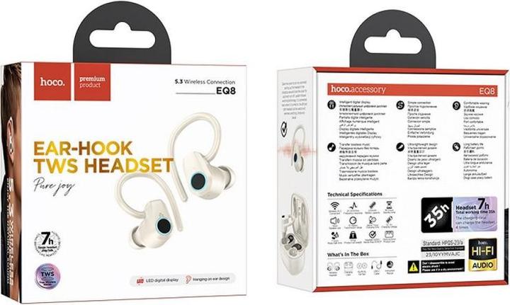 Image du produit Hoco EQ8 Pure Joy Headset Wireless In-Ear Anrufe/Musik Bluetooth Weiss (7 h, Sans fil)
