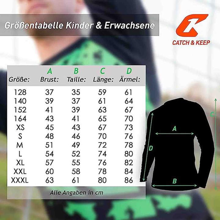 Image du produit Catch & Keep Maillot de gardien de but Protection Gr. XXL Vert et noir Maillot de gardien de football Haut (XXL)