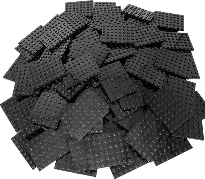 Actual product image LEGO black 6X8 plates - Classic, Basic, City, Mine Craft - 3036 - 50x (3036, LEGO Accessories)
