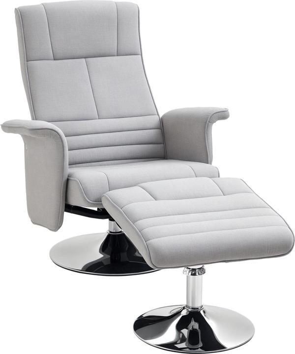 Swisshandel24 Massagesessel mit Fusshocker und Liegefunktion, Elektrischer Fernsehsessel mit Fernbedienung, Lieges