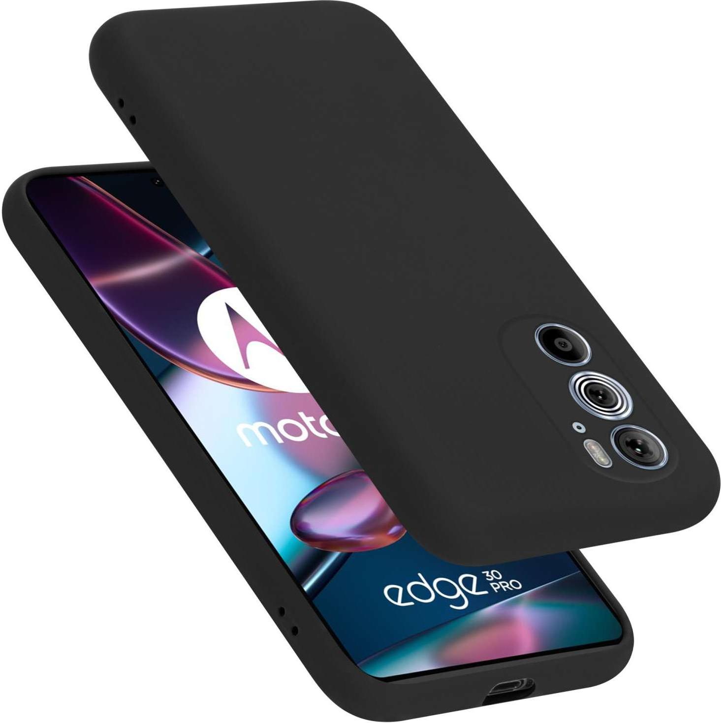 Cadorabo Hülle für Motorola EDGE+ TPU im Liquid Case Design (Motorola Edge+), Smartphone Hülle, Schwarz