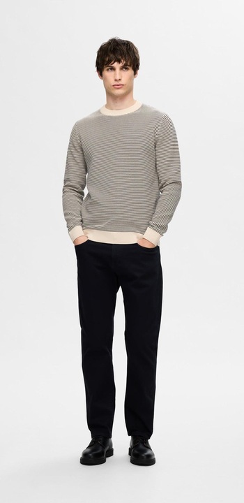 Produktbild Selected Homme Gestreifter Rundhals Strickpullover (XXL)