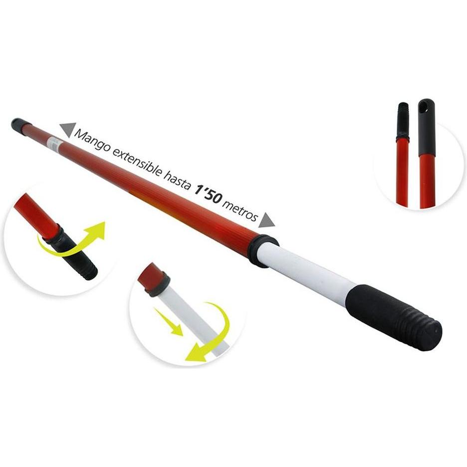 Hidalgo Mango metálico extensible 86 -150 cm rosca ø22 mm, Utensili pulizia