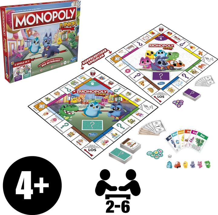 Productafbeelding Monopoly Junior 2 spellen in 1 (Duits)