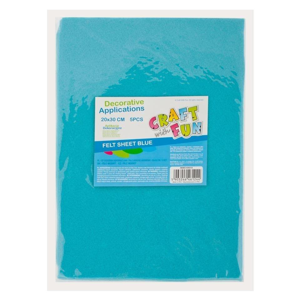 Craft With Fun Filzplatte Blau 20x30 5 Stück