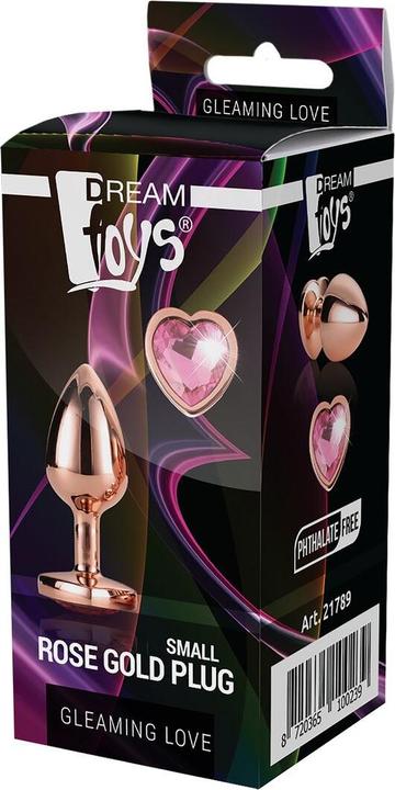 Actual product image Dream Toys Gleaming Love Rose Gold Plug Small