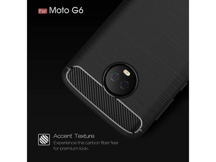 Actual product image Screenguard Motorola Moto G6 Cover Carbon Brushed Soft TPU (Motorola Moto G6)