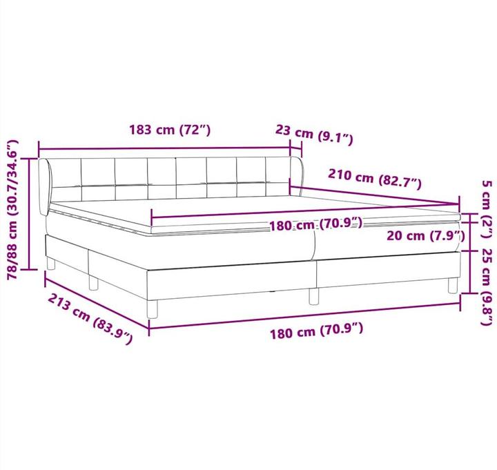 Produktbild vidaXL Boxspringbett (180 x 210 cm)