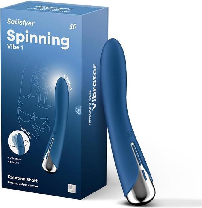 Actual product image Satisfyer Spinning Vibe 1 G-Spot Blue Rotator Vibrator