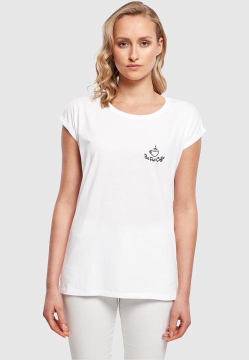 Produktbild Merchcode Ladies But First Coffee Extended Shoulder Tee - 117869 (S)