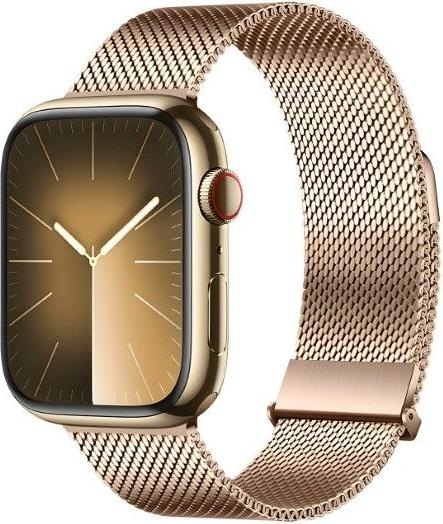 Actual product image Dux Ducis Milanese Pro Bracelet Apple Watch 42/44/45/49MM - Gold (42 mm, 45 mm, 49 mm, 44 mm, Stainless steel, Apple Watch SE (2022/2023), Apple Watch SE, Apple Watch Series 6, Apple Watch Series 9, Apple Watch Series 4, Apple Watch Series 8, Apple Watch Series 3, Apple Watch Ultra 2, Apple Watch Series 5, Apple Watch Ultra, Apple Watch Series 7)