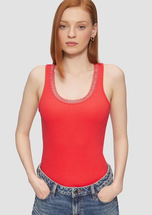 Actual product image S.Oliver T-Shirt Ripptop mit Spitze am Ausschitt (XXL)