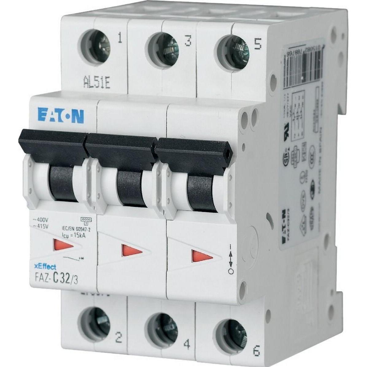 Eaton, Interruttore, Interruttore automatico 3 poli 20A tipo C