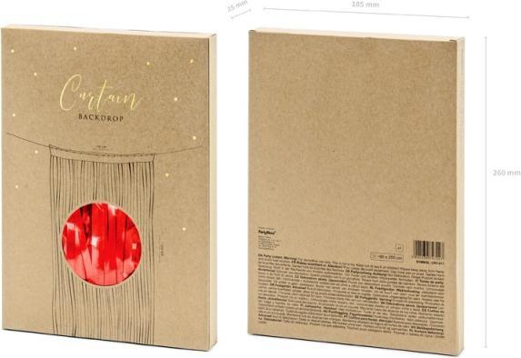 Actual product image Partydeco Party accessory curtain 90 x 250 cm, Red (1 pcs.)